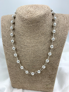 Sterling Silver Bead and Chain Jewelry Set