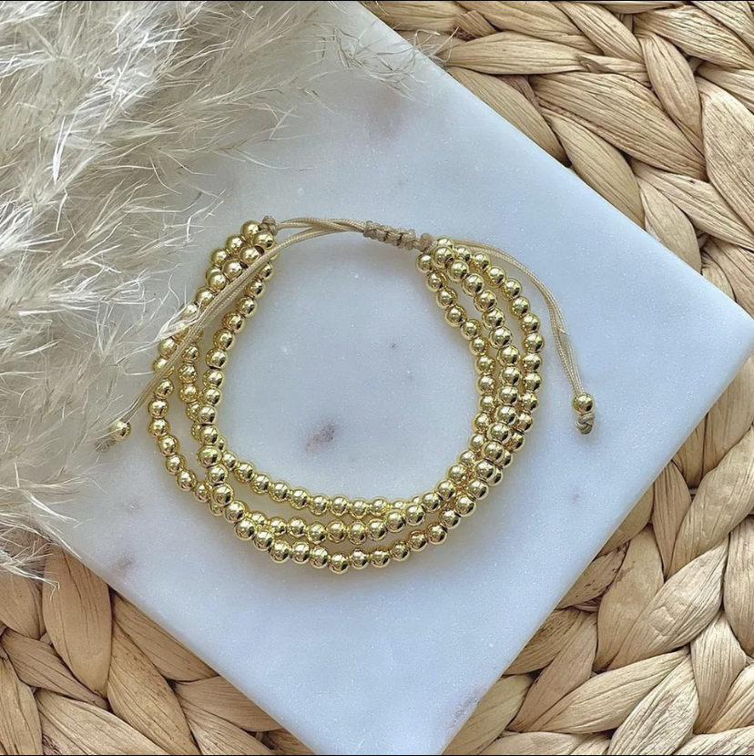 Gold-Plated Three-Layer Bracelet