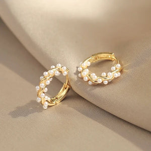 Pearl Twist Hoop Earrings