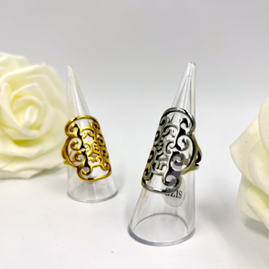 Stainless Steel Filigree Scroll Ring