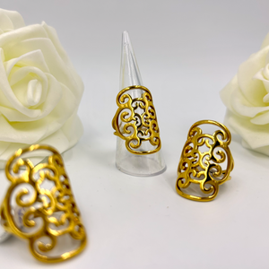 Stainless Steel Filigree Scroll Ring