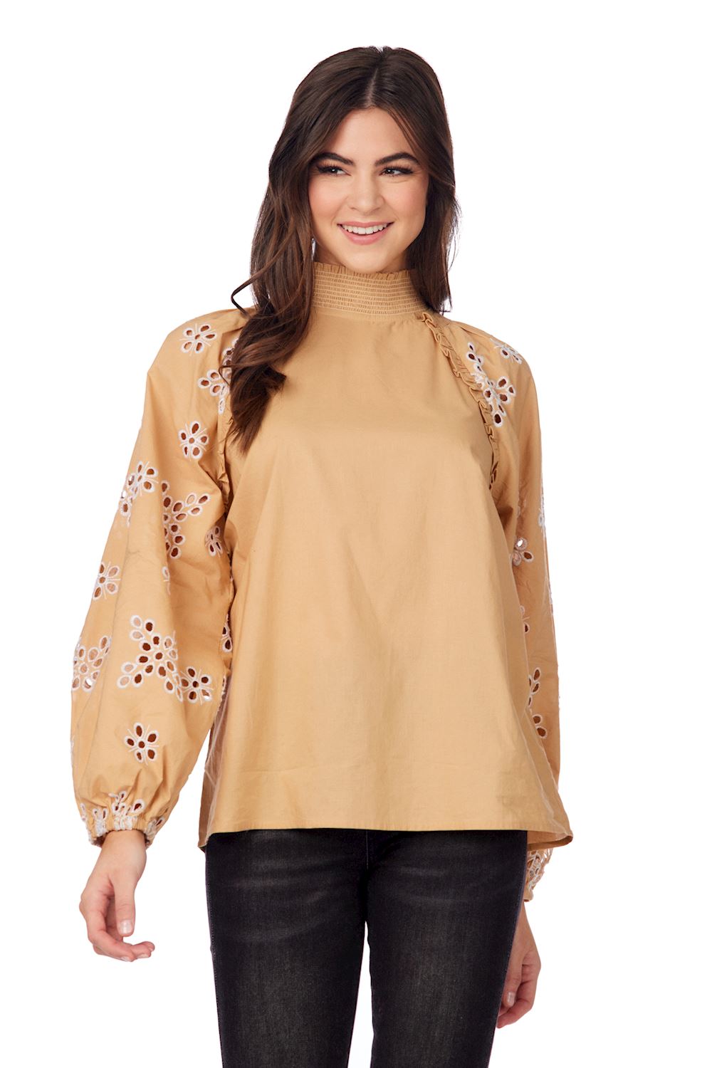 Eyelet Sleeve Blouse