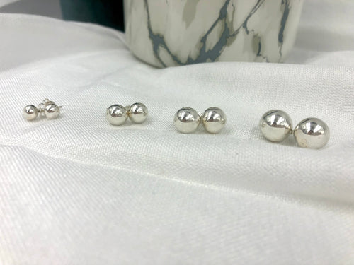 Sterling Silver Sphere Earrings